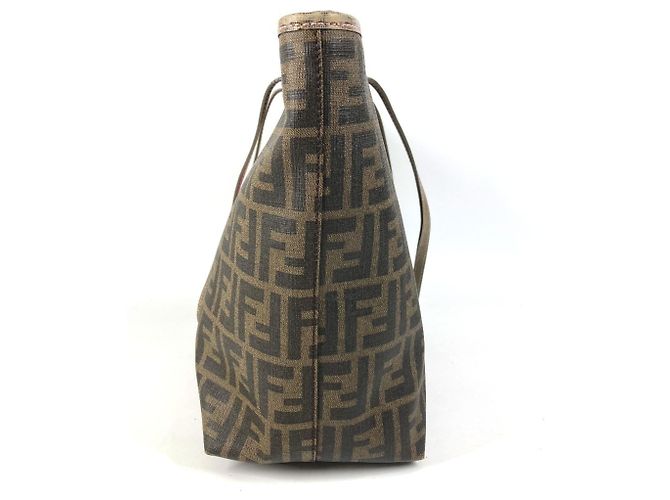 Fendi Cherry Blossom Zucca Logo Schultertasche Braun - Ansicht 3