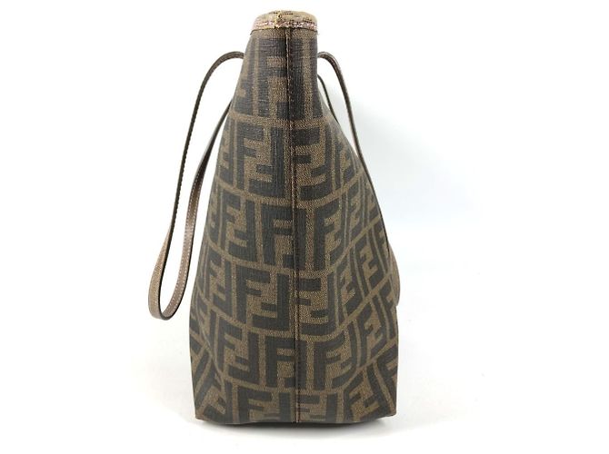 Fendi Cherry Blossom Zucca Logo Schultertasche Braun - Ansicht 4