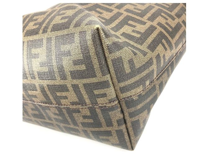 Fendi Cherry Blossom Zucca Logo Schultertasche Braun - Ansicht 6