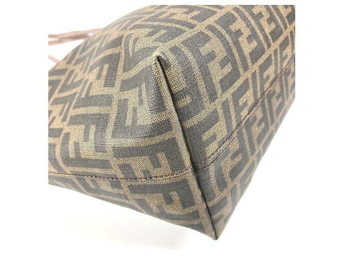 Fendi Cherry Blossom Zucca Logo Schultertasche Braun - Ansicht 7