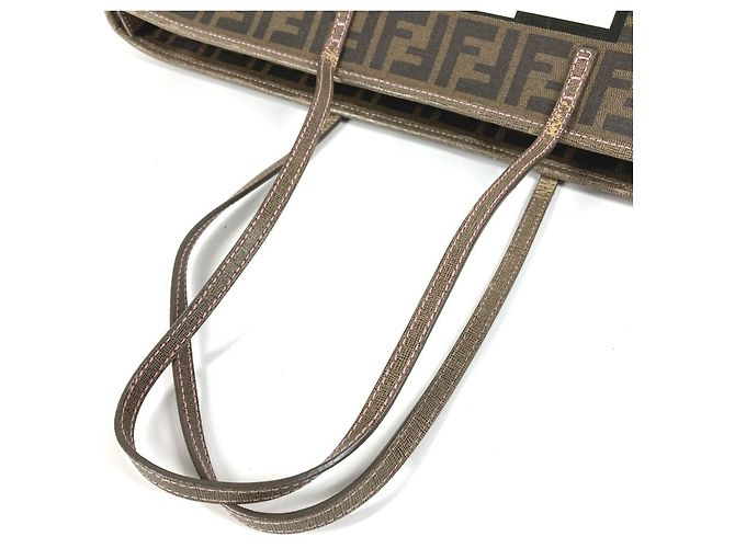 Fendi Cherry Blossom Zucca Logo Schultertasche Braun - Ansicht 8