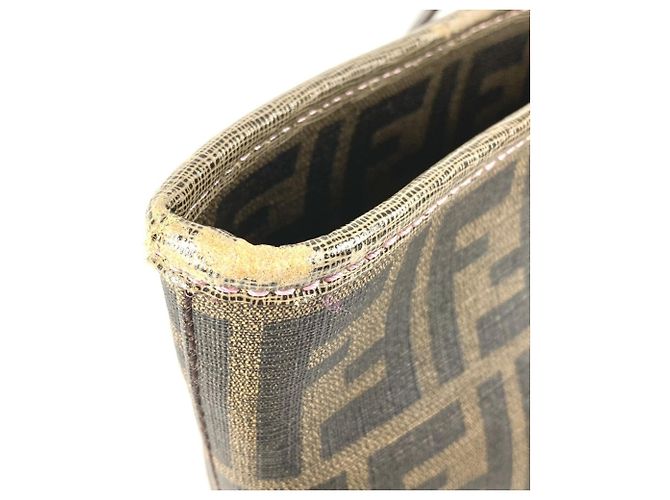 Fendi Cherry Blossom Zucca Logo Schultertasche Braun - Ansicht 9