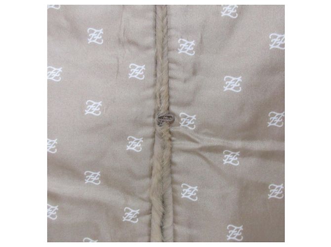 Fendi Nerzfell-Fransen-Schal Braun Beige - Ansicht 5