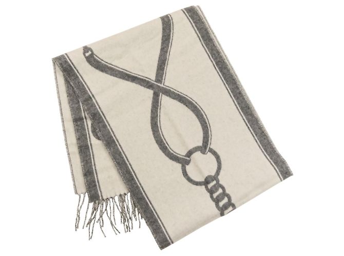 Stola in cashmere Hermès grigia Marrone - vista 2