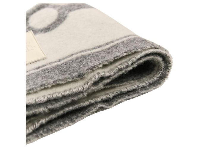 Stola in cashmere Hermès grigia Marrone - vista 6