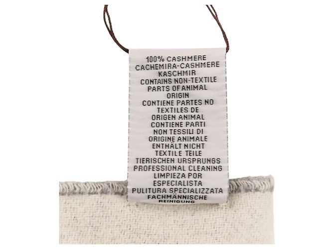 Stola in cashmere Hermès grigia Marrone - vista 9