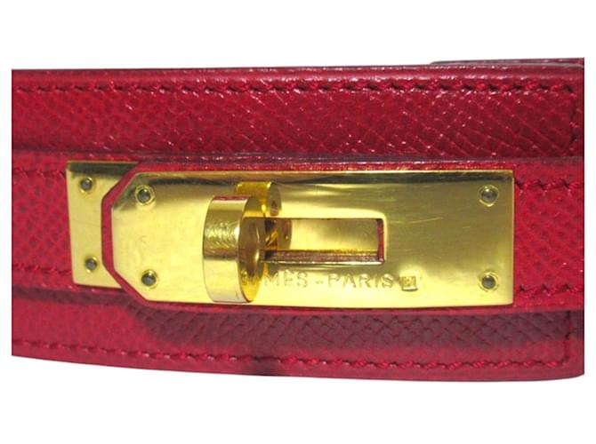 Hermès Kelly Leder Gürtel Rot - Ansicht 3