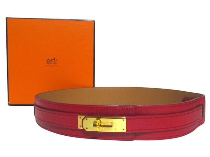 Hermès Kelly Leder Gürtel Rot - Ansicht 6
