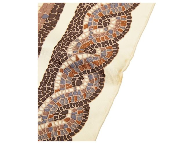 Sciarpa Hermès Carré 90 Sotto la Guida di Marte Multicolore Beige - vista 3