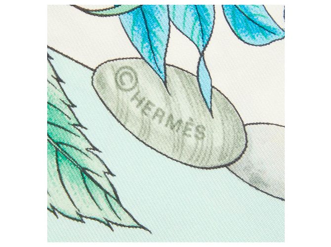 Silk In Foulard Hermès Carré 90 Pythagore in seta verde - vista 6