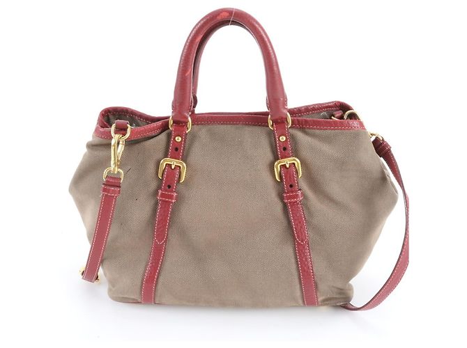 Prada Logo Jacquard Lederhandtasche - Ansicht 3