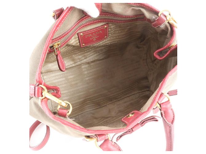 Prada Logo Jacquard Lederhandtasche - Ansicht 7