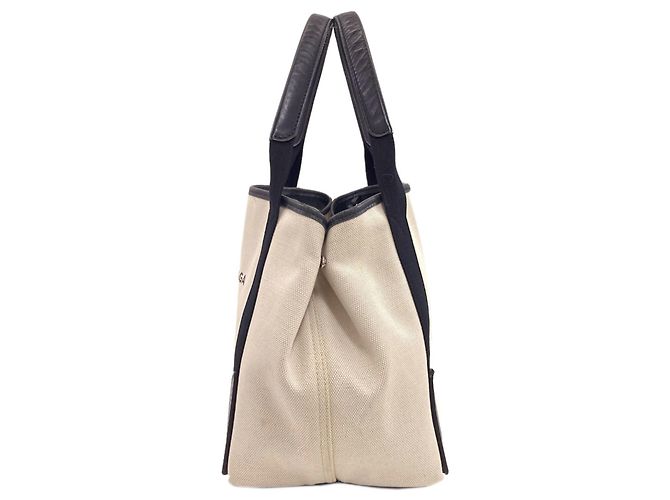Borsa Balenciaga Cabas S blu navy Nero Bianco - vista 3