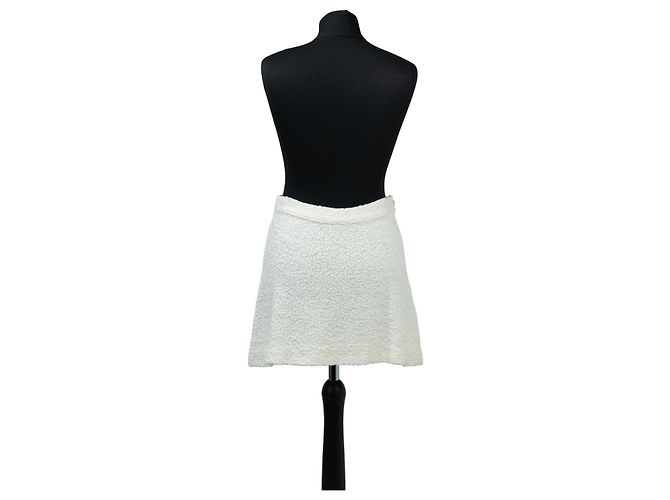 Falda mini blanca Christian Dior algodón lana Blanco - vista 2