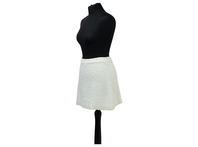 Falda mini blanca Christian Dior algodón lana Blanco - vista 3