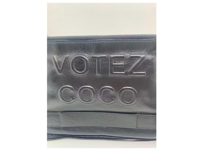 Clutch Chanel in pelle nera Nero - vista 4