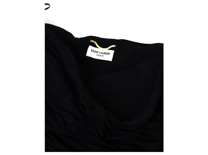 Saint Laurent Trägerloses Oberteil Schwarz Viskose - Ansicht 2