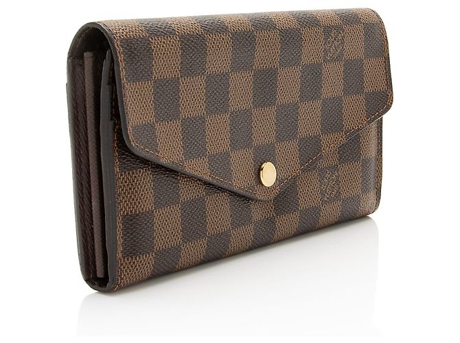 Portafoglio Sarah Damier Ebene Louis Vuitton Marrone - vista 2
