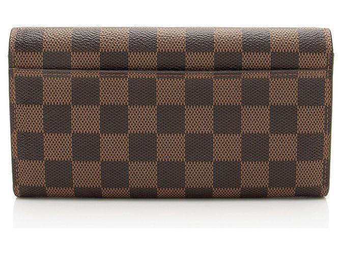 Portafoglio Sarah Damier Ebene Louis Vuitton Marrone - vista 3