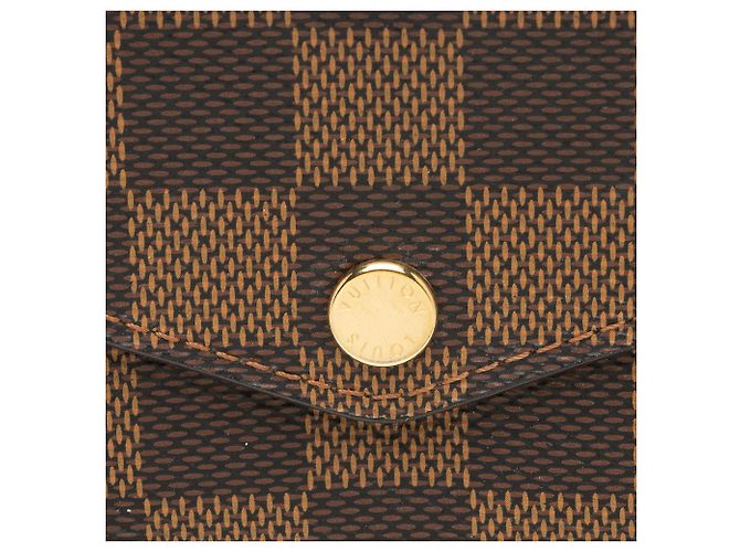 Portafoglio Sarah Damier Ebene Louis Vuitton Marrone - vista 7