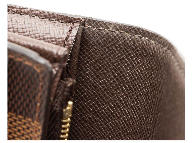Portafoglio Sarah Damier Ebene Louis Vuitton Marrone - vista 9