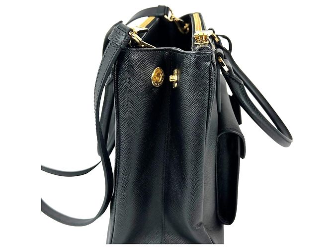 Prada Safriano Front Pocket Double Zip black Tote Bag - view 2
