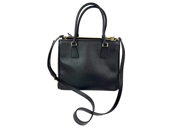 Prada Safriano Front Pocket Double Zip black Tote Bag - view 4