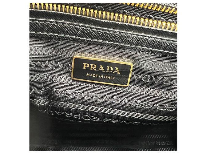 Prada Safriano Front Pocket Double Zip black Tote Bag - view 6