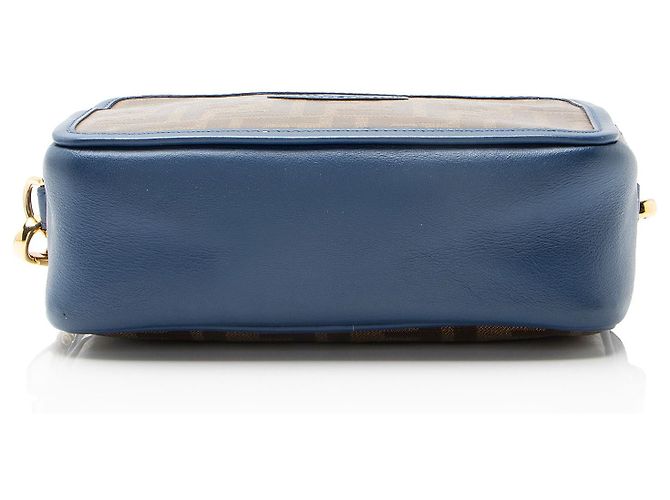 Bolso de cámara mini Fendi FF de lona recubierta 1974 Azul - vista 4