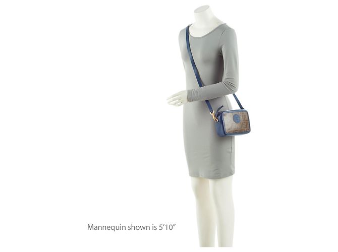 Bolso de cámara mini Fendi FF de lona recubierta 1974 Azul - vista 5
