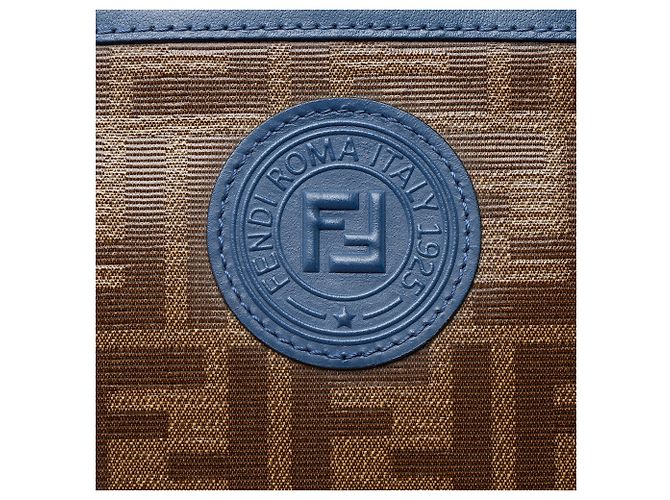 Bolso de cámara mini Fendi FF de lona recubierta 1974 Azul - vista 9