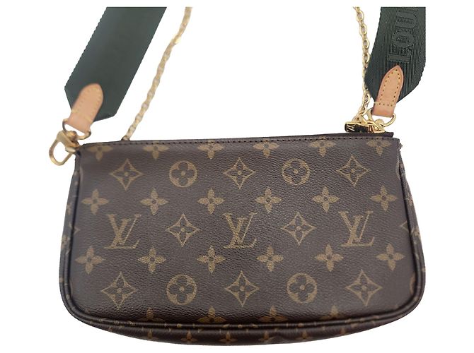 Louis Vuitton Borsa a tracolla Multi Pochette Accessoires Khaki Marrone - vista 2