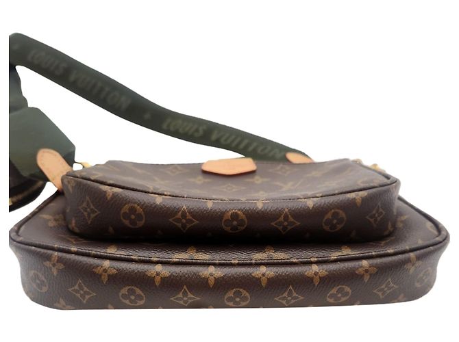 Louis Vuitton Borsa a tracolla Multi Pochette Accessoires Khaki Marrone - vista 4