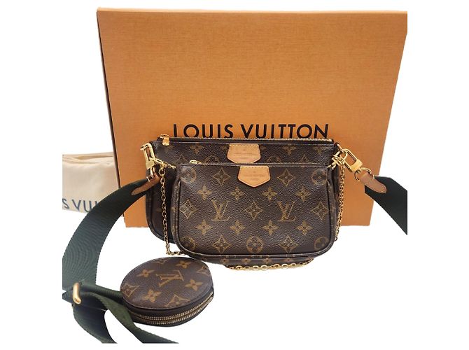 Louis Vuitton Borsa a tracolla Multi Pochette Accessoires Khaki Marrone - vista 5