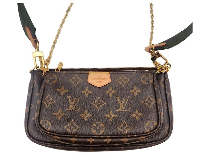 Louis Vuitton Borsa a tracolla Multi Pochette Accessoires Khaki Marrone - vista 6