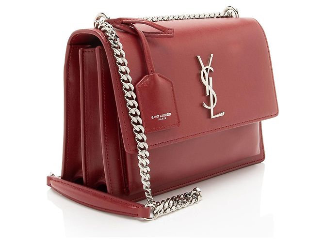 Saint Laurent Grained Calfskin Monogram Sunset Medium Shoulder Bag - vue 2