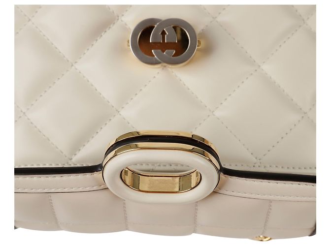 Gucci Borsa a spalla mini catena Deco Bianco - vista 10