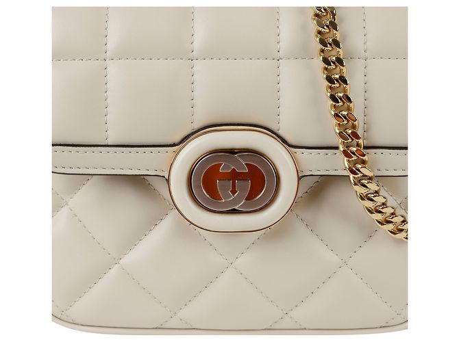Gucci Borsa a spalla mini catena Deco Bianco - vista 2