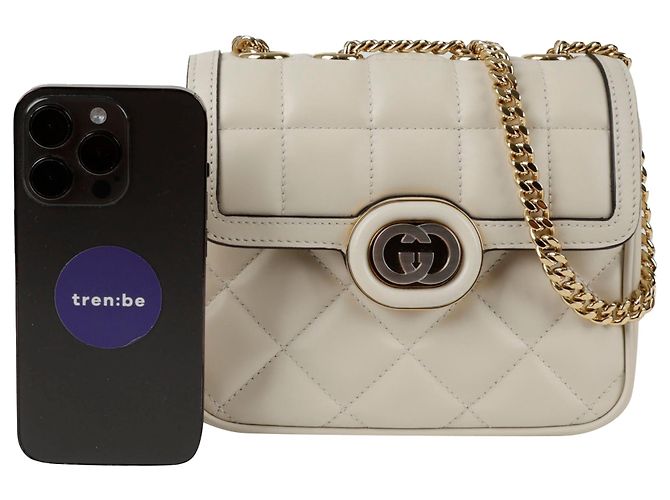 Gucci Borsa a spalla mini catena Deco Bianco - vista 7