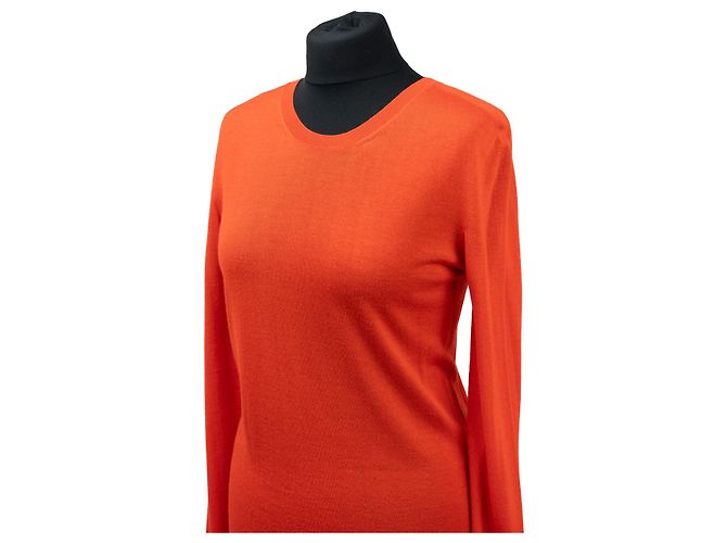 Autre Marque CELINE Kaschmir Pullover Rundhals rot orange - Ansicht 3