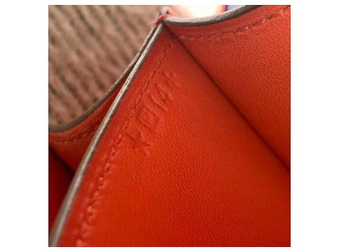 Borsa Hermès Constance 23 in pelle Epsom rosa Paisley Rosso - vista 4