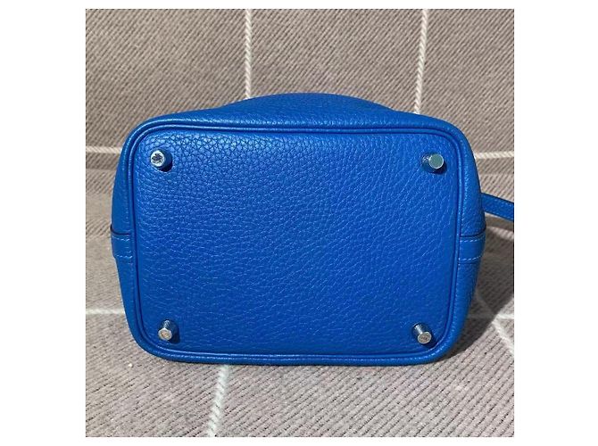 Borsa Hermès Lovebag 18 b3 in pelle blu - vista 5