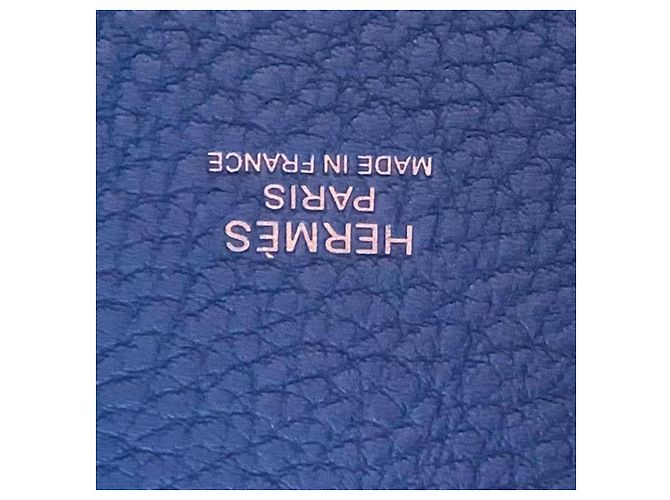 Borsa Hermès Lovebag 18 b3 in pelle blu - vista 7