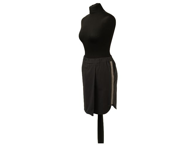 Falda mini de seda gris Brunello Cucinelli Gris antracita - vista 2