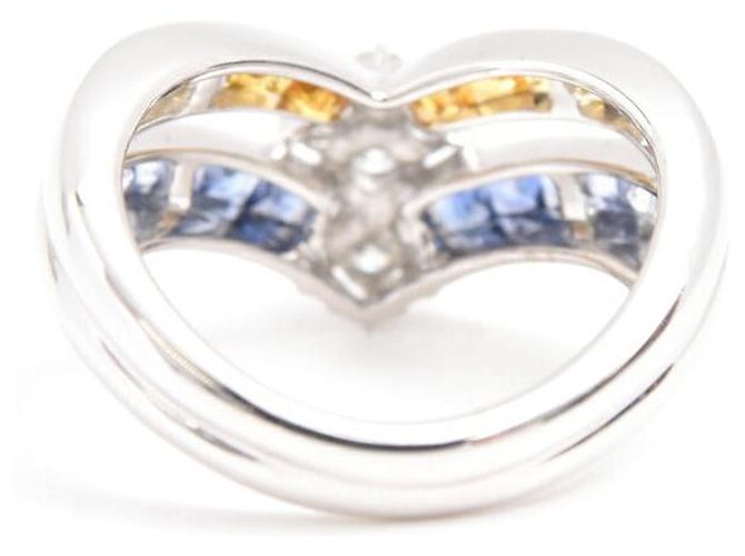 Autre Marque Jeunet 750WG Saphir-Diamantring Silber - Ansicht 3