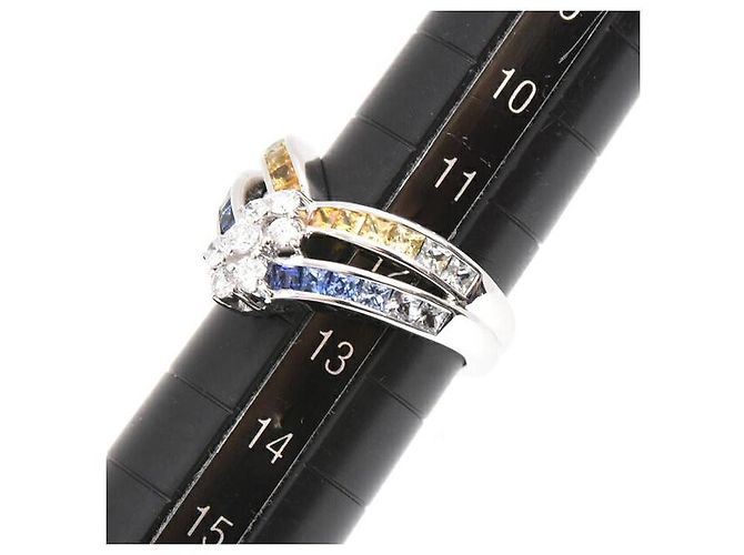 Autre Marque Jeunet 750WG Saphir-Diamantring Silber - Ansicht 7