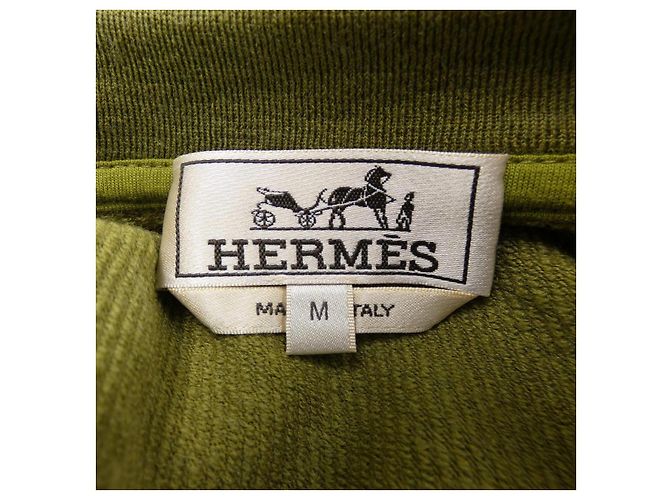 Herren Sweatshirt aus Baumwolle von Hermès Grün Khaki - Ansicht 4