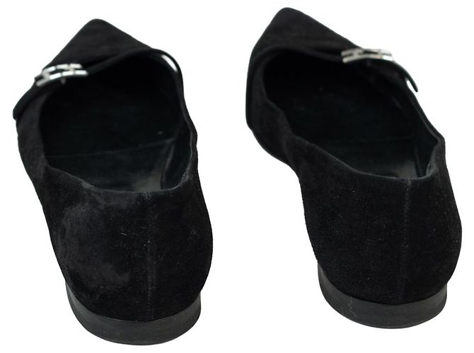 Ballerine Hermès Laura in suede nero - vista 3