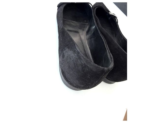 Ballerine Hermès Laura in suede nero - vista 4