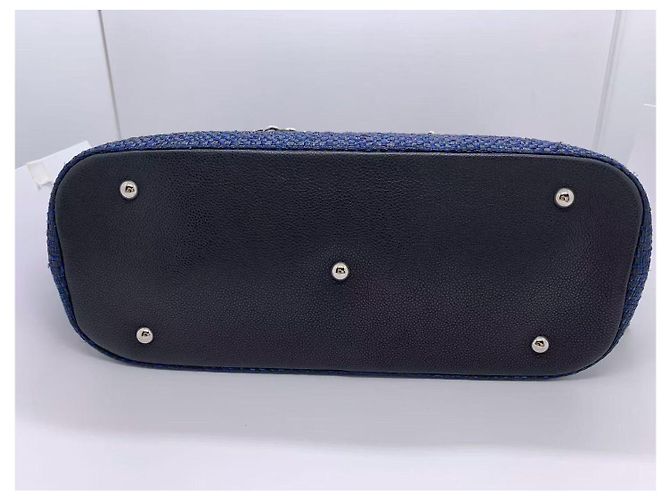 Borsa Chanel Patchwork in Pelle Intrecciata Blu - vista 4